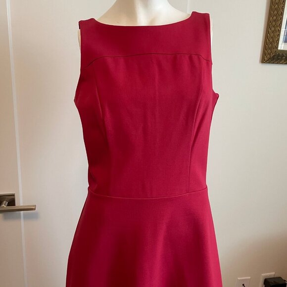 Brooks Brothers Sleeveless Boat Nk Fit & Flare Rayon Nylon Blend Dress Red Sz 6 - Picture 3 of 14